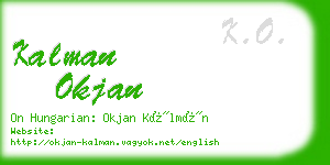 kalman okjan business card